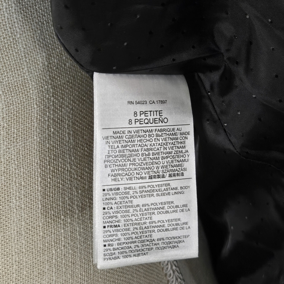 NEW Banana Republic Exclusive Petite Gray Blazer Size 8P - Picture 5 of 9